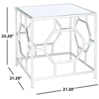 Table d'appoint miroir argenté avec plateau - Usage unique