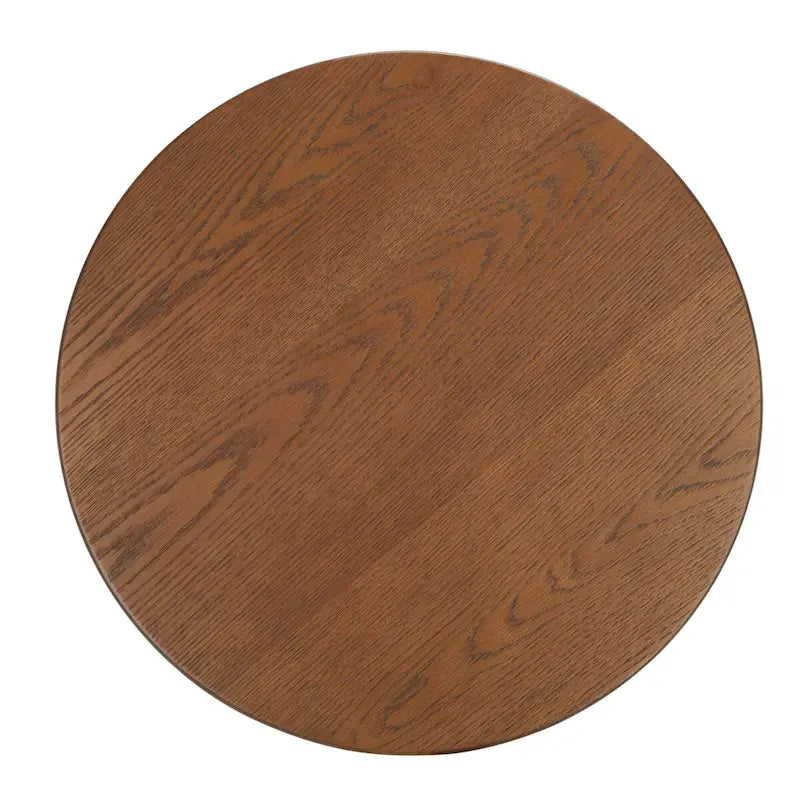 Table d'appoint en bois de style Mid-Century en chêne moyen / délavé blanc / noir avec piètement tréteau - Utilisation unique