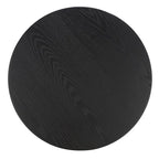 Table d'appoint en bois de style Mid-Century en chêne moyen / délavé blanc / noir avec piètement tréteau - Utilisation unique