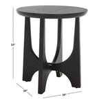 Table d'appoint en bois de style Mid-Century en chêne moyen / délavé blanc / noir avec piètement tréteau - Utilisation unique