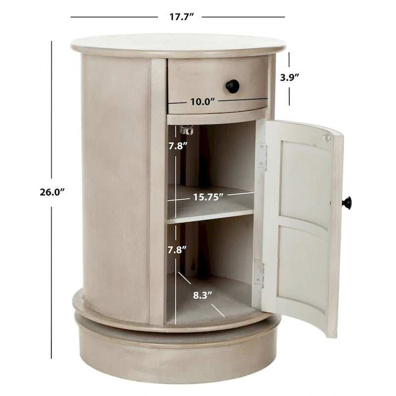 Table d'appoint pivotante avec rangement Safavieh Celestia grise - 45,72x45,72x66,04 cm