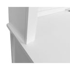 Vaisselier en bois blanc de style Shaker avec portes à cadre, panneaux à rainures et languettes et quincaillerie noire - Finition bois