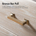 Commode de style transitionnel en bois massif chêne clair à 7 tiroirs avec pieds en métal doré - Usage unique