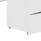 Coiffeuse noire/blanche avec miroir LED rabattable et tabouret rembourré - Usage unique