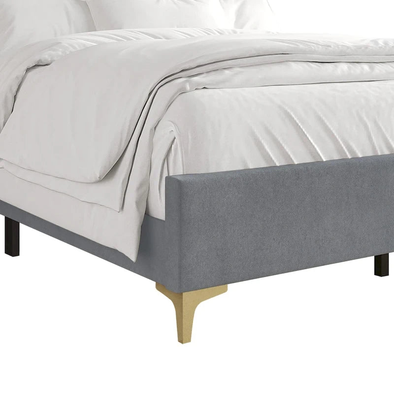 Lit rembourré en velours minimaliste CraftPorch
