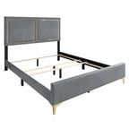 Lit rembourré en velours minimaliste CraftPorch