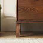 Commode 6 tiroirs en pin massif à plateau incurvé noir/marron – Usage unique