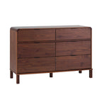 Commode 6 tiroirs en pin massif à plateau incurvé noir/marron – Usage unique