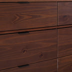 Commode 6 tiroirs en pin massif à plateau incurvé noir/marron – Usage unique