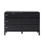 Commode 6 tiroirs en pin massif à plateau incurvé noir/marron – Usage unique