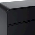 Commode 6 tiroirs en pin massif à plateau incurvé noir/marron – Usage unique