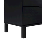 Commode 6 tiroirs en pin massif à plateau incurvé noir/marron – Usage unique
