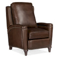 Fauteuil inclinable manuel en cuir pleine fleur Umber/Amande avec clous décoratifs – Usage unique