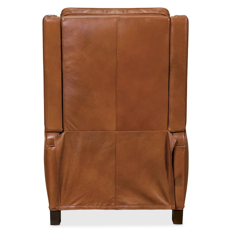 Fauteuil inclinable manuel en cuir pleine fleur Umber/Amande avec clous décoratifs – Usage unique