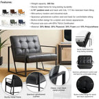 Fauteuil d'appoint capitonné en similicuir de style Mid-Century marron/noir/vert foncé/cadre jaune chromé/camel/crème/vert chasseur/bleu marine – usage unique