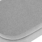Banc de rangement capitonné en lin blanc/beige/gris avec pieds en bois massif - Utilisation unique