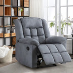 Fauteuil inclinable à bascule manuel, classique, rembourré et doux, gris/marron – Usage unique