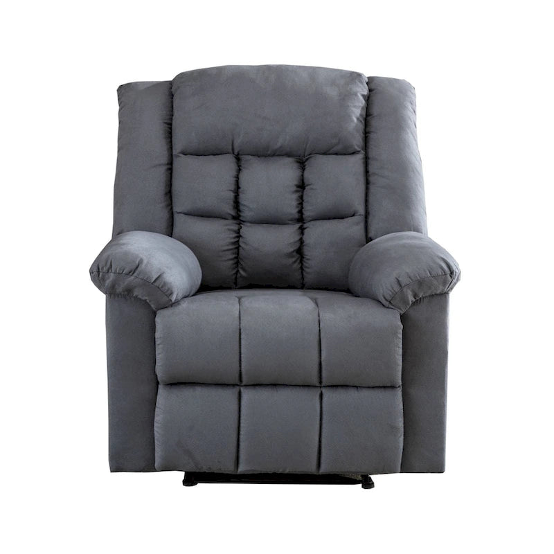 Fauteuil inclinable à bascule manuel, classique, rembourré et doux, gris/marron – Usage unique