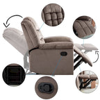 Fauteuil inclinable à bascule manuel, classique, rembourré et doux, gris/marron – Usage unique