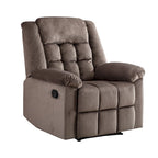 Fauteuil inclinable à bascule manuel, classique, rembourré et doux, gris/marron – Usage unique