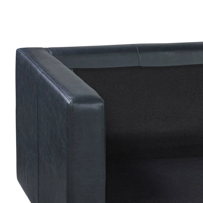 Canapé en cuir italien Madagascar Cacao / Tan Cognac / Bleu Nuit / Noir Onyx / Gris Ardoise / Marron Cacao / Vert Olivine avec coussins en plumes et duvet - 3 places