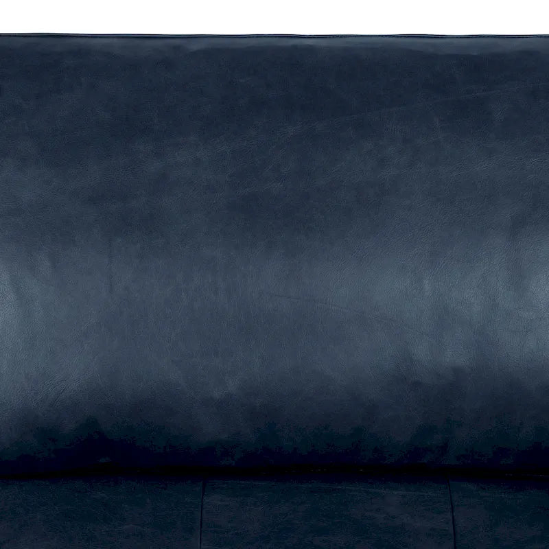 Canapé en cuir italien Madagascar Cacao / Tan Cognac / Bleu Nuit / Noir Onyx / Gris Ardoise / Marron Cacao / Vert Olivine avec coussins en plumes et duvet - 3 places