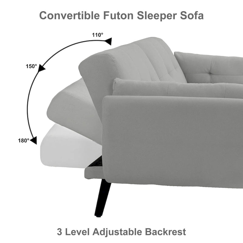 Canapé convertible futon 75 po avec dossier capitonné réglable