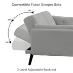 Canapé convertible futon 75 po avec dossier capitonné réglable