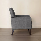 Fauteuil d'appoint capitonné mi-siècle beige / blé / vert avocat / lin gris - Usage unique