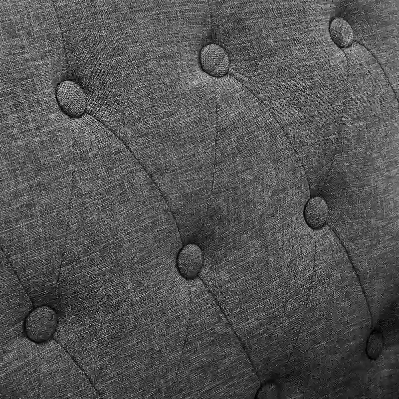 Fauteuil d'appoint capitonné mi-siècle beige / blé / vert avocat / lin gris - Usage unique