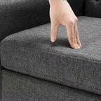 Fauteuil d'appoint capitonné mi-siècle beige / blé / vert avocat / lin gris - Usage unique