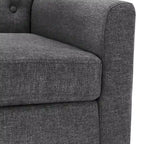 Fauteuil d'appoint capitonné mi-siècle beige / blé / vert avocat / lin gris - Usage unique