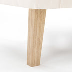 Fauteuil d'appoint capitonné mi-siècle beige / blé / vert avocat / lin gris - Usage unique
