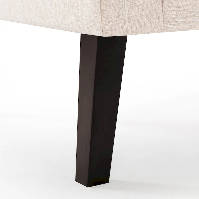 Fauteuil d'appoint capitonné mi-siècle beige / blé / vert avocat / lin gris - Usage unique