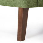 Fauteuil d'appoint capitonné mi-siècle beige / blé / vert avocat / lin gris - Usage unique