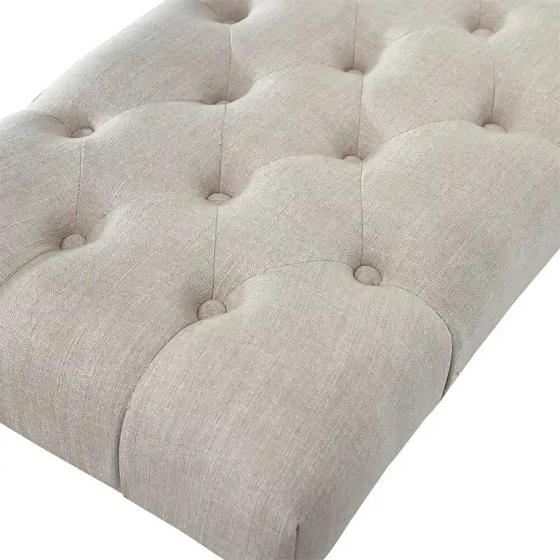 Banc de salle à manger capitonné en tissu violet/bleu/brun clair/gris avec pieds tournés – Convient pour 2 personnes