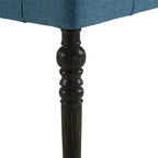 Banc de salle à manger capitonné en tissu violet/bleu/brun clair/gris avec pieds tournés – Convient pour 2 personnes