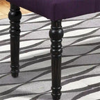 Banc de salle à manger capitonné en tissu violet/bleu/brun clair/gris avec pieds tournés – Convient pour 2 personnes