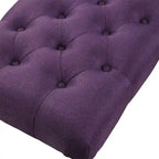 Banc de salle à manger capitonné en tissu violet/bleu/brun clair/gris avec pieds tournés – Convient pour 2 personnes