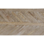 Console de table basse en manguier blanchi à pieds tournés traditionnels avec étagère inférieure - Usage unique