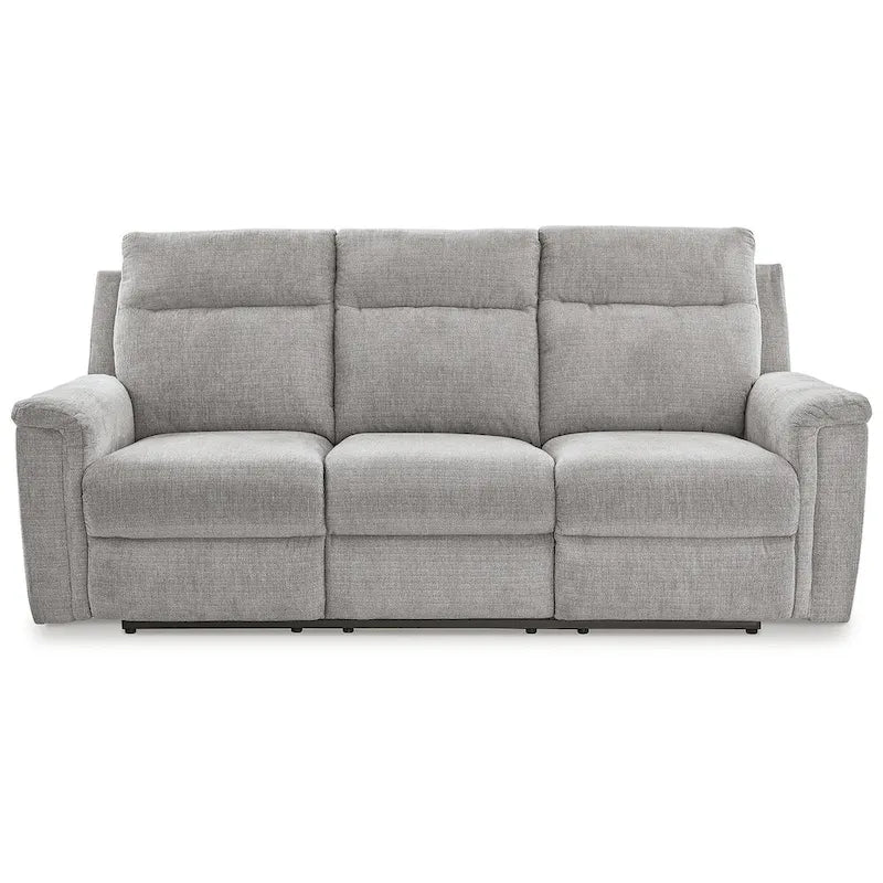 Canapé inclinable électrique en micro chenille (gravier/gris cendre/carbone) avec port USB – Convient à 3 personnes