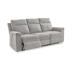 Canapé inclinable électrique en micro chenille (gravier/gris cendre/carbone) avec port USB – Convient à 3 personnes