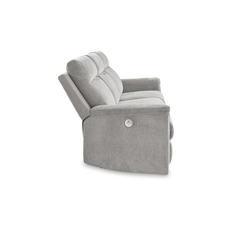 Canapé inclinable électrique en micro chenille (gravier/gris cendre/carbone) avec port USB – Convient à 3 personnes