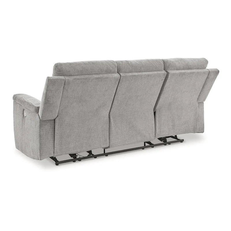 Canapé inclinable électrique en micro chenille (gravier/gris cendre/carbone) avec port USB – Convient à 3 personnes