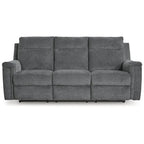Canapé inclinable électrique en micro chenille (gravier/gris cendre/carbone) avec port USB – Convient à 3 personnes