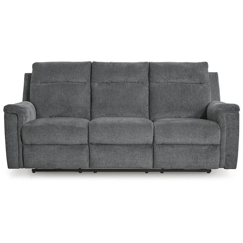 Canapé inclinable électrique en micro chenille (gravier/gris cendre/carbone) avec port USB – Convient à 3 personnes