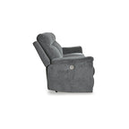 Canapé inclinable électrique en micro chenille (gravier/gris cendre/carbone) avec port USB – Convient à 3 personnes