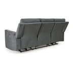 Canapé inclinable électrique en micro chenille (gravier/gris cendre/carbone) avec port USB – Convient à 3 personnes