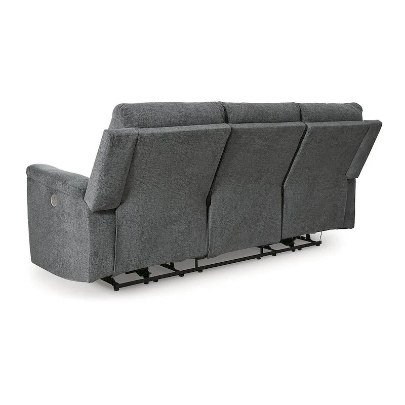 Canapé inclinable électrique en micro chenille (gravier/gris cendre/carbone) avec port USB – Convient à 3 personnes