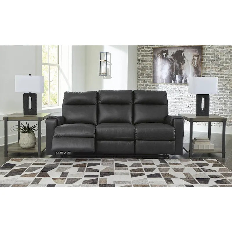 Canapé inclinable électrique en micro chenille (gravier/gris cendre/carbone) avec port USB – Convient à 3 personnes